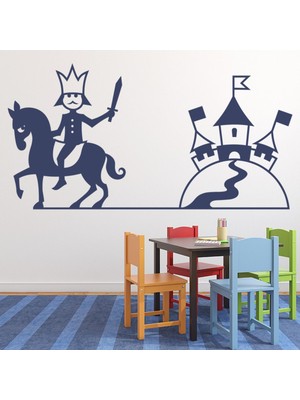 Jeronkarji Kral Şövalye Kalesi Dekoratif Duvar Sticker Çıkartma Bebek Çocuk Odası