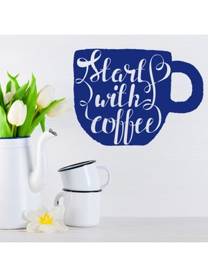 Jeronkarji Kahve Ile Başlayın Yemek Tırnak Dekoratif Duvar Sticker Çıkartma Ofis Oturma Odası