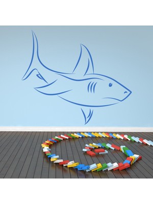 Jeronkarji Deniz Hayvanları Altında Köpekbalığı Dekoratif Duvar Sticker Çıkartma Yatak Çocuk Odası