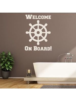 Jeronkarji Gemiye Hoş Geldiniz Denizcilik Dekoratif Duvar Sticker Çıkartma Ofis Oturma Odası
