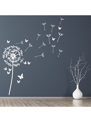 Jeronkarji Kelebekler ve Karahindiba Dekoratif Duvar Sticker Çıkartma Ofis Oturma Odası