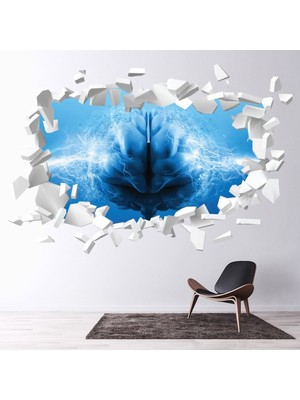 Jeronkarji Beyin Dalga Beyaz Tuğla 3D Delik Dekoratif Duvar Sticker Çıkartması Bebek Çocuk Odası