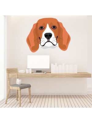 Jeronkarji Basset Hound Kafa Köpek Dekoratif Duvar Sticker Çıkartma Yatak Çocuk Odası
