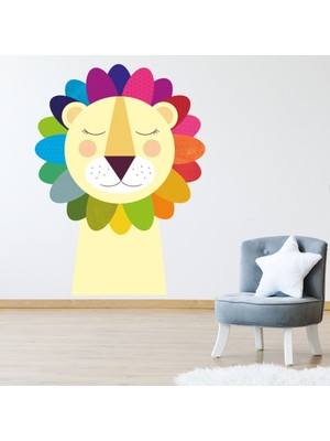 Jeronkarji Les Petits Buttons'tan Aslan Renkli Dekoratif Duvar Sticker Çıkartması Bebek Çocuk Odası