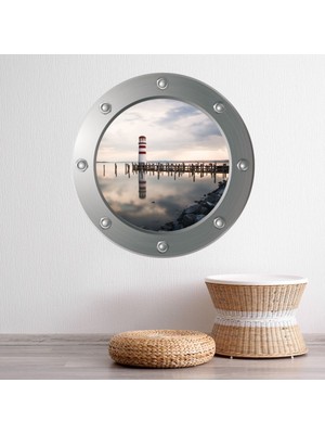 Jeronkarji Deniz Feneri Iskele Lombar Dekoratif Duvar Sticker Çıkartma Bebek Çocuk Odası