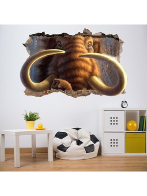 Jeronkarji Mamut 3D Delik Dekoratif Duvar Sticker Çıkartması Bebek Çocuk Odası