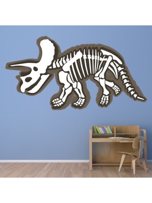 Jeronkarji Dinozor Fosili Triceratops Kemikleri Dekoratif Duvar Sticker Çıkartma Bebek Çocuk Odası
