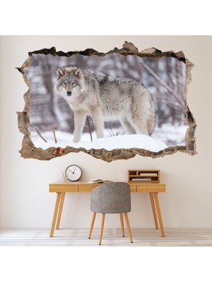 Jeronkarji Kurt 3D Delik Dekoratif Duvar Sticker Çıkartması Yatak Çocuk Odası