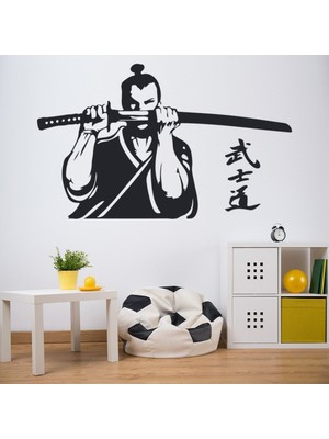 Jeronkarji Ninja Kılıç Dövüş Sanatları Dekoratif Duvar Sticker Çıkartma Spor Salonu Çocuk Odası