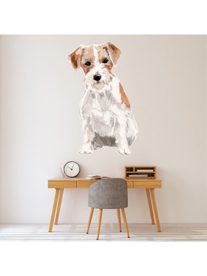 Jeronkarji Tel Saçlı Jack Russell Köpek Kulübesi Bakım Dekoratif Duvar Sticker Çıkartma Mutfak Ofis Yatak Odası
