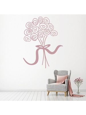 Jeronkarji Gül Çiçek Çiçek Dekoratif Duvar Sticker Çıkartma Ofis Oturma Odası