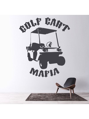 Jeronkarji Golf Arabası Mafya Komik Golf Dekoratif Duvar Sticker Çıkartma Spor Salonu Çocuk Odası