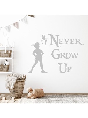 Jeronkarji Asla Büyümek Peter Pan Kreş Dekoratif Duvar Sticker Çıkartma Bebek Çocuk Odası