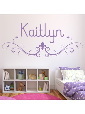 Jeronkarji Kişiye Özel Isimli Fleur De Lis Dekoratif Duvar Sticker Çıkartması Bebek Çocuk Odası