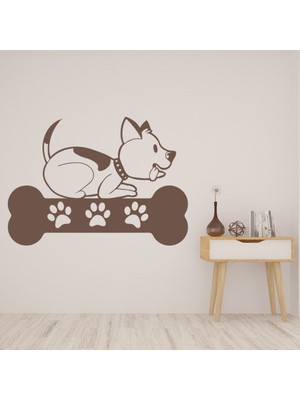Jeronkarji Kemikli Köpek Evcil Hayvan Dekoratif Duvar Sticker Çıkartma Yatak Çocuk Odası