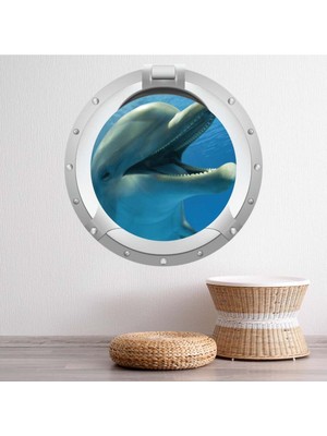 Jeronkarji Yunus Porthole 3D Dekoratif Duvar Sticker Çıkartma Ofis Oturma Odası