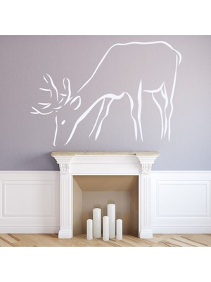 Jeronkarji Ren Geyiği Geyik Noel Hayvanları Dekoratif Duvar Sticker Çıkartma Yatak Çocuk Odası