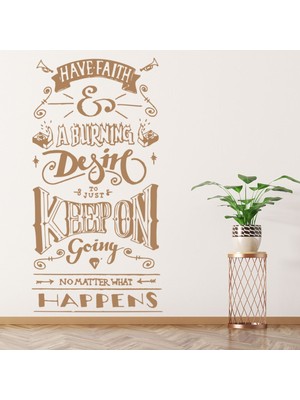 Jeronkarji Inanç Var Ilham Verici Yazılı Dekoratif Duvar Sticker Çıkartma Oturma Odası Salon