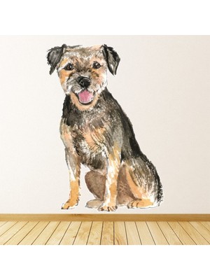 Jeronkarji Sınır Terrier Köpek Dekoratif Duvar Sticker Çıkartma Yatak Çocuk Odası