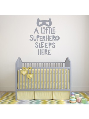 Jeronkarji Süper Kahraman Burada Uyuyor Çocuk Dekoratif Duvar Sticker Çıkartma Bebek Çocuk Odası