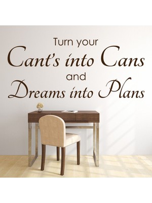 Jeronkarji Planlara Rüyalar Ilham Verici Yazılı Dekoratif Duvar Sticker Çıkartma Oturma Odası Salon
