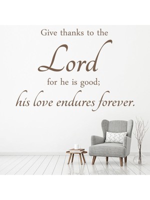 Jeronkarji Rab'be Teşekkür Ederim Incil Ayeti Dekoratif Duvar Sticker Çıkartma Oturma Odası Salon