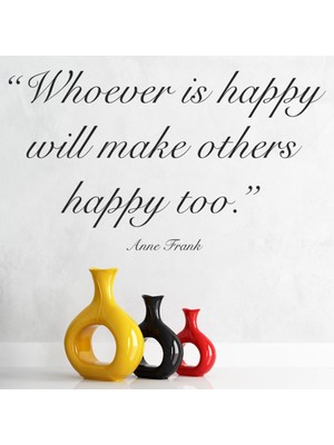 Jeronkarji Kim Mutluysa Anne Frank Yazılı Dekoratif Duvar Sticker Çıkartma Oturma Odası Salon