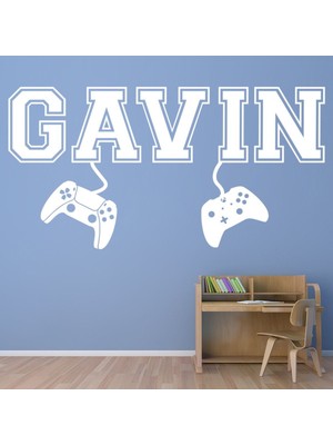 Jeronkarji Oyun Konsolu Kişiye Özel Isimli Dekoratif Duvar Sticker Çıkartması Bebek Çocuk Odası