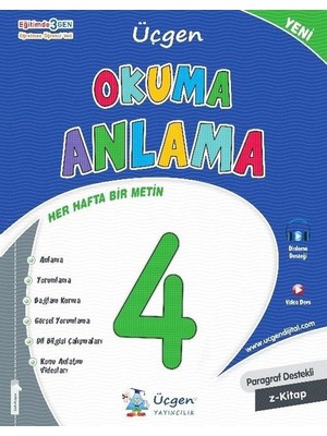 Üçgen Yayıncılık 4. Sınıf Türkçe Okuma Anlama Kitabı Paragraf Testleri ve Ödev Kontrol Sistemi