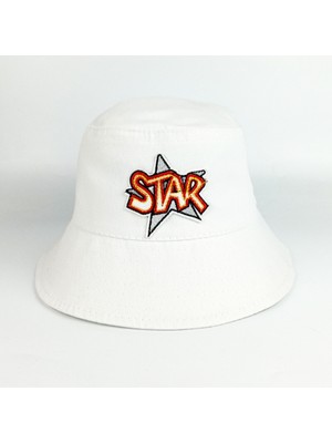 Woody Cord Star Beyaz Bucket Şapka Unisex