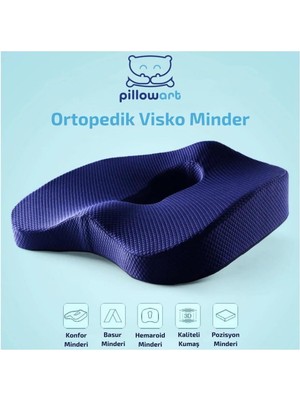 Pillowart Ortopedik Minder Visko Cocix Minder Oturma Minderi Sandalye Minderi Medikal Minder