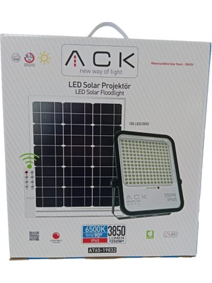 Ack LED Solar Projektör 350W 6500K 3850LM 318 x 288 mm