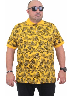 Starbattal Erkek Polo Yaka Tişört Hawai 24455 Sarı Kısa Kol Regular Fit %97 Pamuk