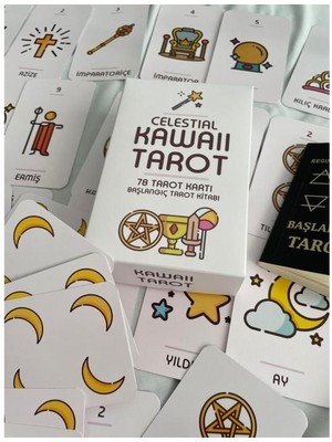 Attach Celestial Kawaii Tarot Kartları ve Başlangıç Tarot Kitabı