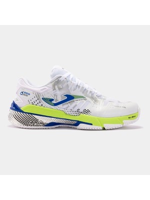 Joma Slam Men 2402 Blanco Amarıllo Flúor Royal Erkek Beyaz Tenis Ayakkabı TSLAMS2402C