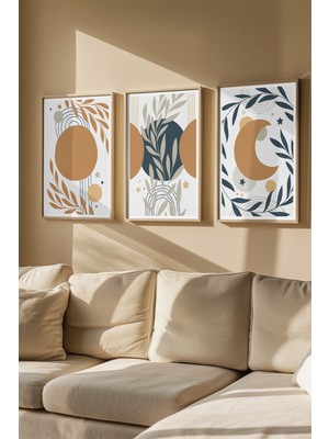 Artavessa Gerçek Ahşap Çerçeveli 3 Parça 3D Poster Tablo Seti