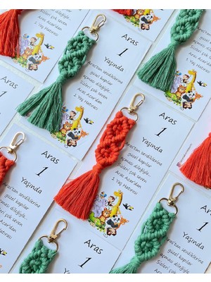 Macramelina El Örmesi Makrome Anahtarlık Düğün Kına Söz Sünnet Nişan Için Hediyelik