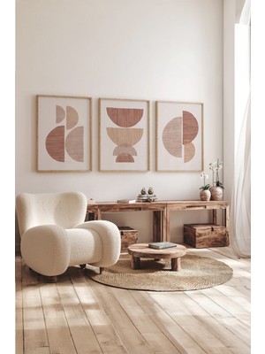 Artavessa Gerçek Ahşap Çerçeveli 3 Parça 3D Poster Tablo Seti