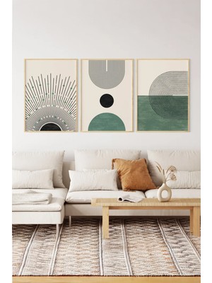 Artavessa Gerçek Ahşap Çerçeveli 3 Parça 3D Poster Tablo Seti