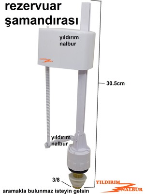 Yıldırım Nalbur Rezervuar İç Takım Flatör 3/8 Prinç İç Takım Şamandırası Ekonomik