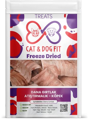 Cat & Dog Fit Freeze-Dry Dana Gırtlak Köpek %100 Doğal Katkısız Ödül Maması