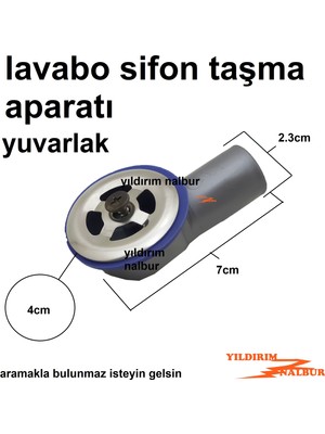 Yıldırım Nalbur Çöpmak Lavabo Sifonu Taşma Aparatı Yuvarlak Taşma Damlalık Taşma Aparatı