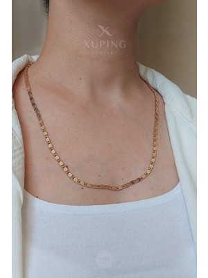 Xuping Jewelry Xuping S Model Zincir Kolye 57 cm 14 Ayar Altın Kaplama Rose Renk