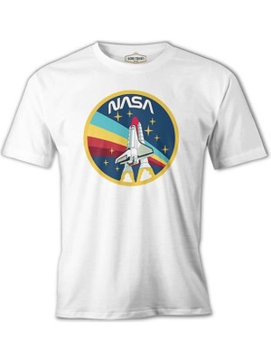 Lord T-Shirt Nasa - Gökkuşağı Beyaz Erkek Tshirt