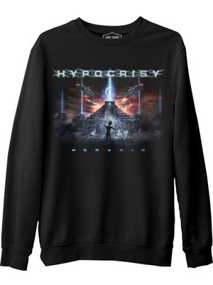 Lord T-Shirt Hypocrisy - Worship Siyah Erkek Kalın Sweatshirt