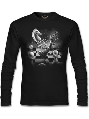 Lord T-Shirt Chess Game With A Broken Queen Siyah Erkek Sweatshirt