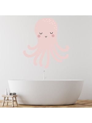 Jeronkarji Sevimli Ahtapot Kreş Banyo Dekoratif Duvar Sticker Çıkartma Yatak Çocuk Odası