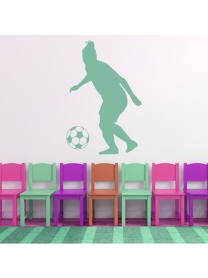 Jeronkarji Kadın Futbolcu Grev Dekoratif Duvar Sticker Çıkartma Bebek Çocuk Odası