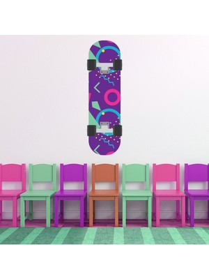 Jeronkarji Mor Kaykay Dekoratif Duvar Sticker Çıkartma Bebek Çocuk Odası