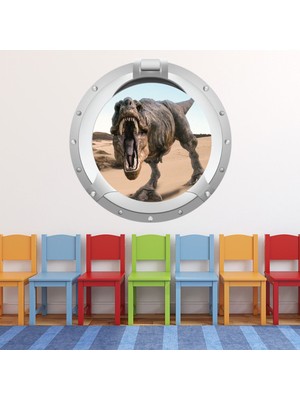 Jeronkarji T Rex Dinozor Lombar 3D Dekoratif Duvar Sticker Çıkartması Bebek Çocuk Odası